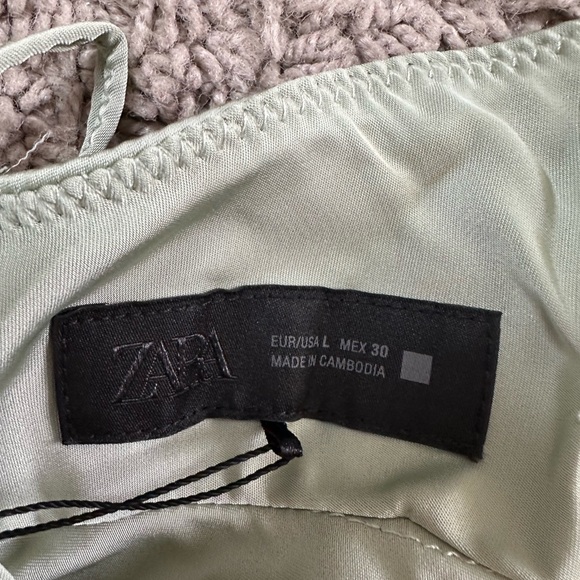 NWT ZARA SATIN SLIP DRESS - Mint - Picture 12 of 16